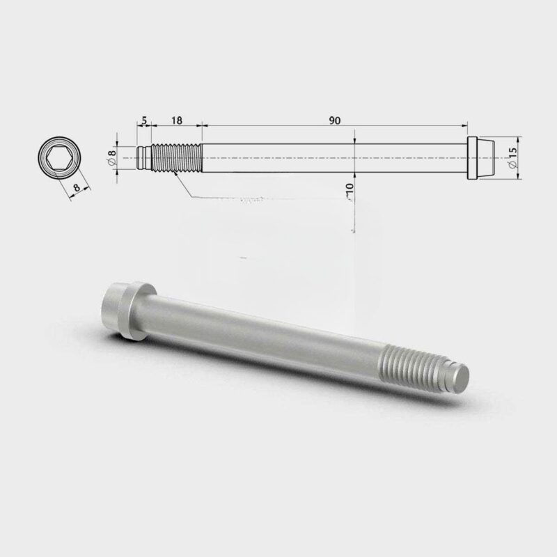 FRONT SPINDLE KING PIN BOLT D.10mm M10 L.90+18mm